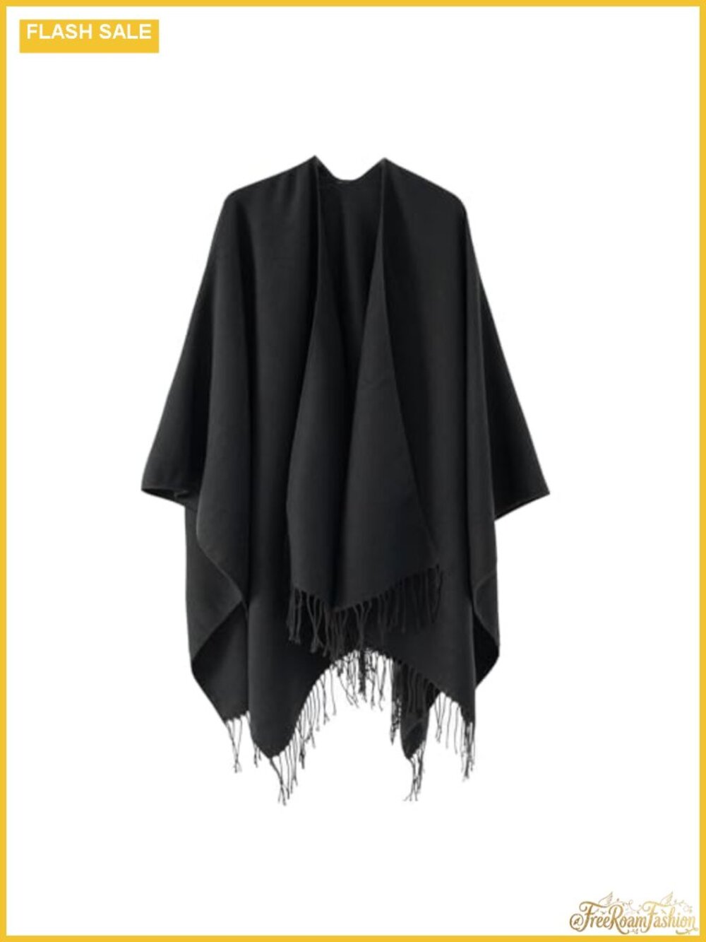 Reversible Poncho Shawl Wrap Women Soft Warm Open Front Cape